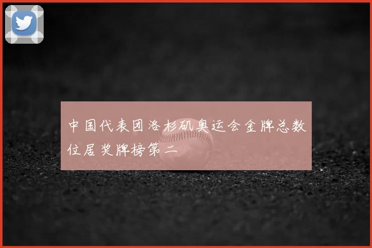 中国代表团洛杉矶奥运会金牌总数位居奖牌榜第二